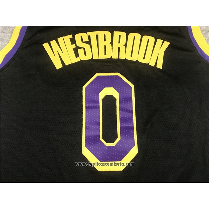 Camiseta Los Angeles Lakers Russell Westbrook #0 Statement 2021-22 Negro